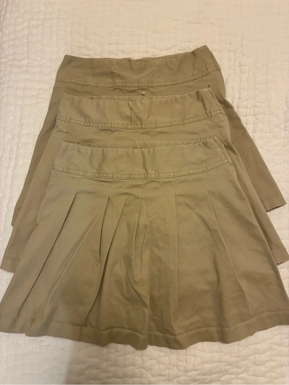 The Children's Place Khaki Schoolgirl Skort - Light Tan and Navy: Bundle of 8